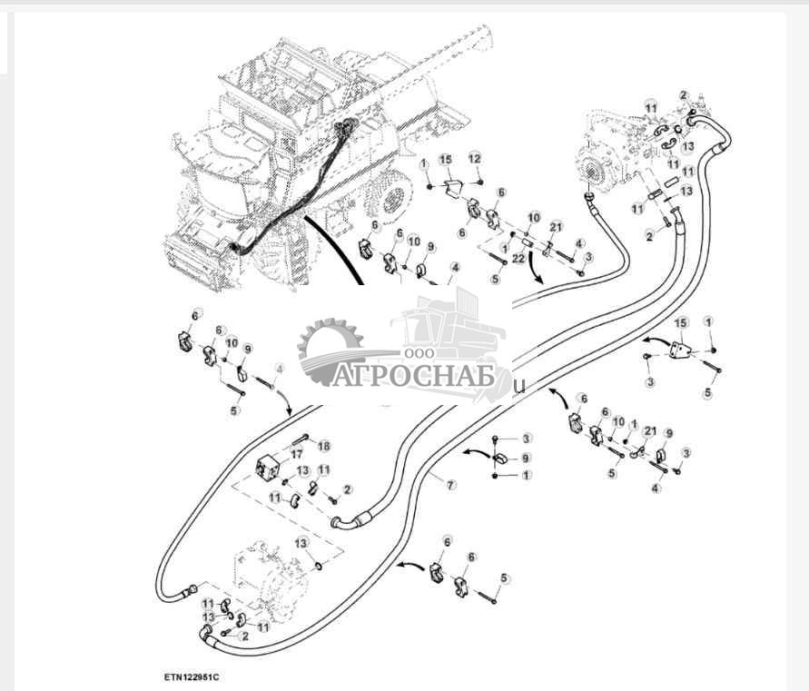Шланги гидростатического привода, 2WD 